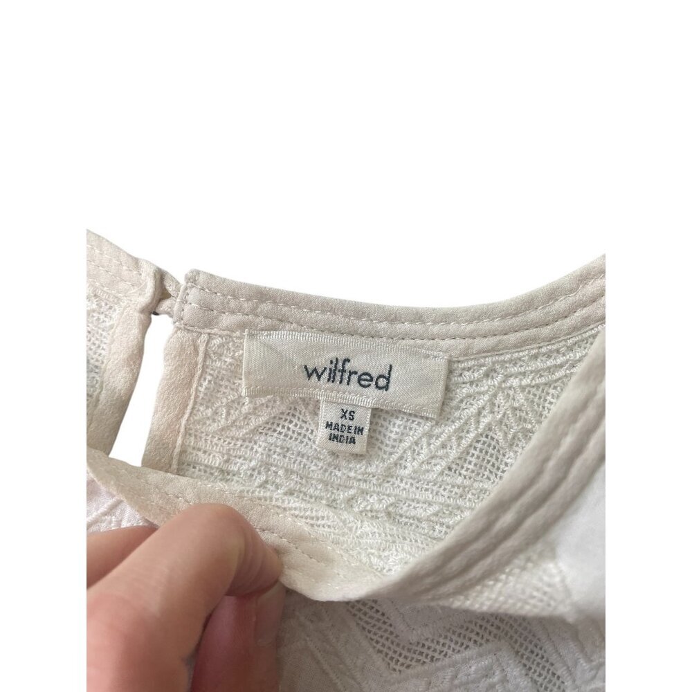 Wilfred White Sleeveless Embroidered Dress XS Lightweight Cotton - Picture 6 of 10